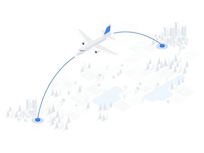 Google flights, one-way flight airplane destination drawing flight google google flights illustration isometric illustration material illustration travel white on white