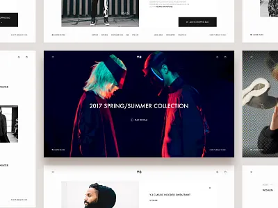 Adidas Y-3 adidas y 3 clean design fashion flat interactive layout modern product shop web