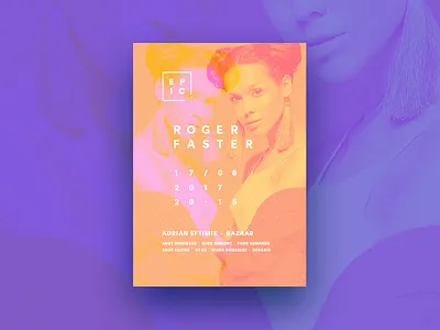 Epic club poster branding club colour colourful dance epic music typo vibe visual