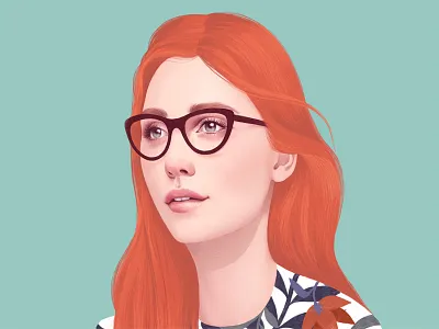 El Corte Inglés digital fashion girl glasses hair illustration portrait realism