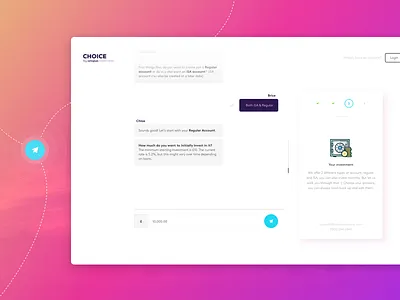 Octopus Choice - Register chat flow chat chat bot design evolution fintech investment new register sign up ui ux