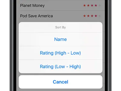 R8R Sort alert ios r8r sort