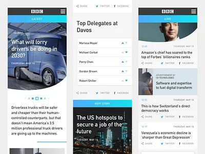BBC / Davos 2018 - Progressive Web App app design ui ux