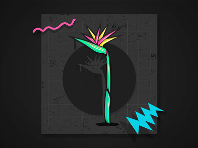 Bird of paradise 90s art bird of paradise design flower flowers vector