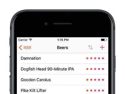 R8R Ratings add gradient icons ios list r8r sort stars