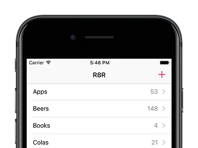 R8R Collections add icon ios list r8r