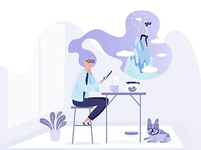 What you'll get with Evree character evree flag flat frenchie goals home illustration mountain purple summer