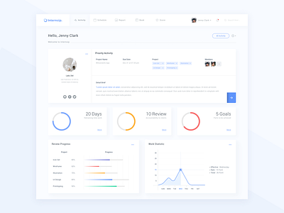 Internsip Dashboard dashboar internship minimal student ui ux web