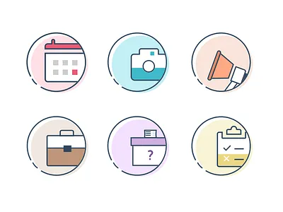 Productivity icon set announcement capture icons job meeting poll productivity survey