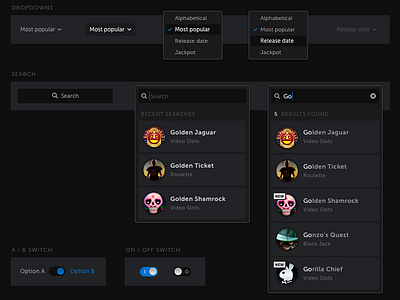 UI Kit branding dark design elements flat games kit ui