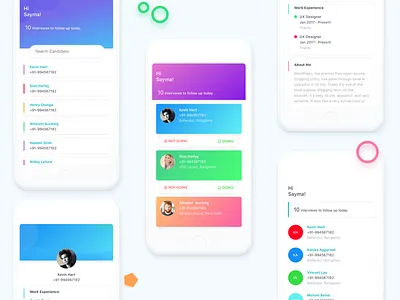 Recruitment Agent Dashboard app application dribbble invite profile interview ios sketch ui ux white