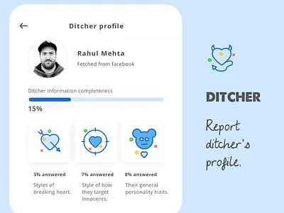 Ditcher app concept clean design concept mobile ui radhika dutt report sketch sketchapp spam ui ui design visual