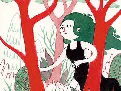 Woodwitch drawing explorer forest illustration nature traditional art water media woods