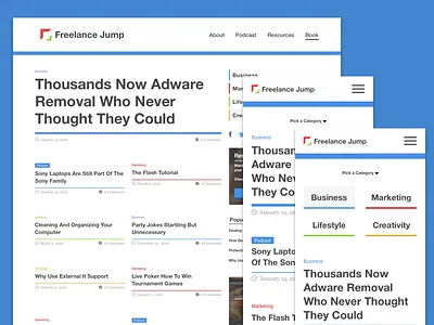 Freelance Jump blog content responsive sitepoint wordpress