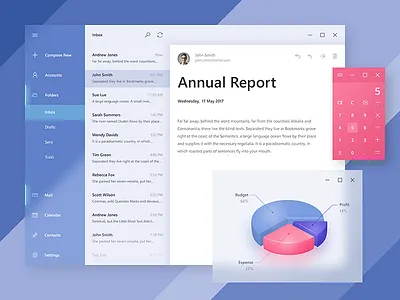 Microsoft Fluent Design app design email fluent light mail microsoft transparent ui ux windows