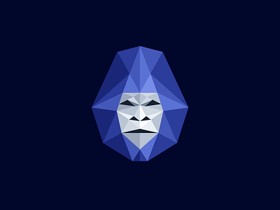 Gorilla Low Poly 3d modern animal head brand branding cool geometry diamond cut gorilla ape king kong logo identity poly lowpoly polygonal shape sharp edgy strong solid