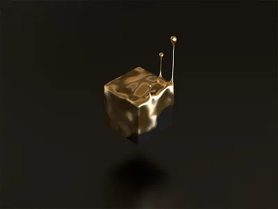 Weightless Gold Drip 3d c4d corona cube gold liquid render