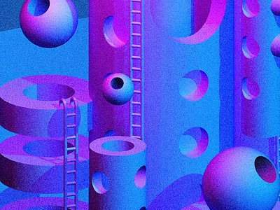 Nightmare building c4d illlustration
