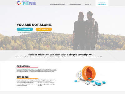 Opioid Awareness Landing page drug addiction landing page ui ux web design