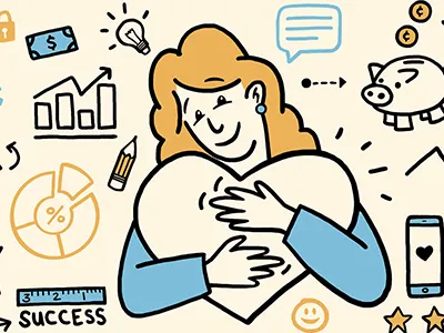 Medium Illustration analytics bank data experience design financial health human centered design measuring success money security