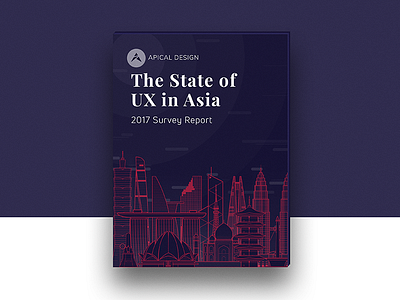 Book Cover Design for Apical Design Agency artworks asia book cover buildings city creative design illustration report skyline ui ux