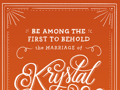 Wedding Invite WIP gradient ipad pro lettering orange script wedding wip