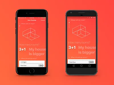 Cleanzy App Interface android answer clean cleaning demand ios maid mutlubiev on demand question ui ux