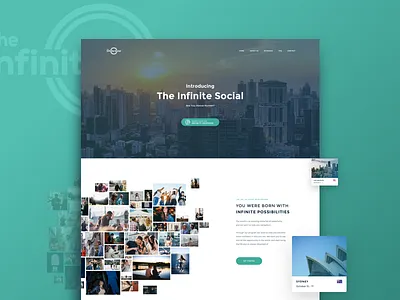 Infinite cards design home homepage landing photography site web site website