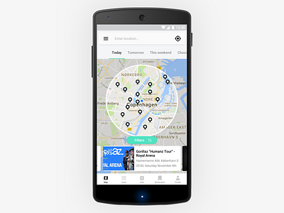Event App Design android app event filter map material mobile mockup search