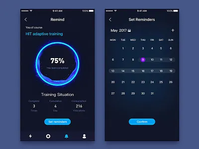 Fitness remind animation app fitness flat gif ios material minimal sport tracker ui ux