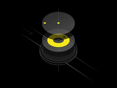 NUUN Orbit Watch black facer galaxy illustration nuun orbit watch watchface yellow