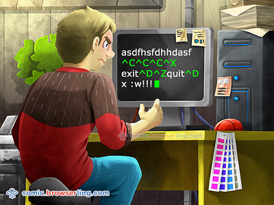 Vi Text Editor Joke browserling comic computer joke random random string text editor vi vim web designer