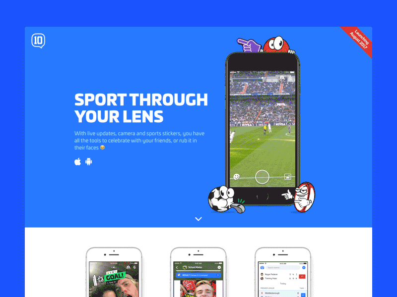 10 Landing Page app landing emojis landing launch nudds responsive scores sport sticker stickers web