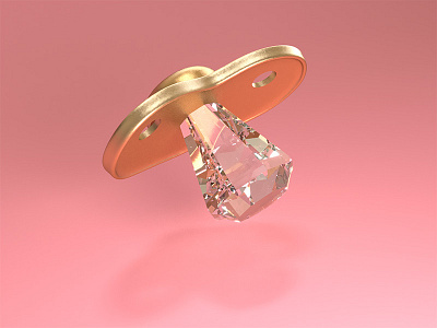 Crystal Pacifier c4d caustic crystal diamond