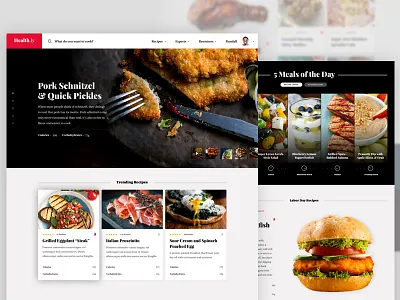 Health.ly Homepage cards cooking data design desktop food graph health meals recipe responsive sponsored content startup ui ui design web design website