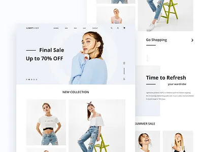 Lightsome (Web version) cadabra clean clothing e commerce fashion landing landing page store ui ux wear web web design