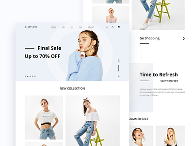 Lightsome (Web version) cadabra clean clothing e commerce fashion landing landing page store ui ux wear web web design
