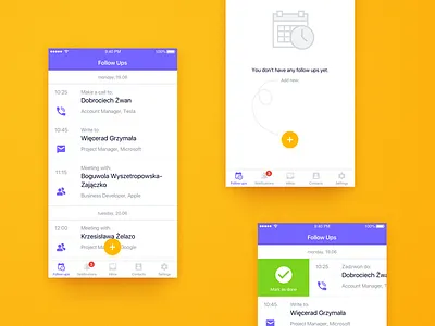FollowUp iOS - concept app business calendar concept design events feed flat design graphic design ios light mobile app sketch tabs user interface ux design
