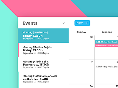 Email client - simple, clean (calendar) app calendar clean email email client photoshop simple
