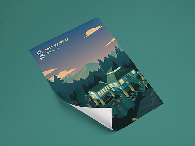 L2D Retreat Itinerary Cover boone hiking illustration mountains north carolina outdoors retreat sasquatch trees wilderness