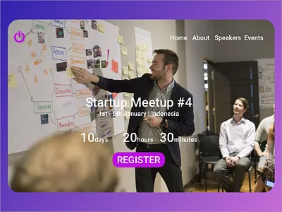 Daily UI Challenge #13 Startup Events Website event meetup startup ui user interface web web design web developer website white