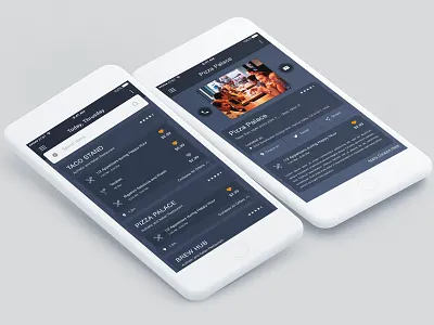 Restaurant Listing & Details Page Design with Deals/Offers deals design details flat list listing material minimal modern offers restaurant screen