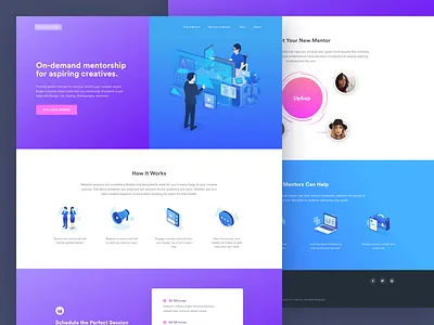 Creative Career Mentorship big header career creative cta dashboard education isometric landing page learn marketing mentorship