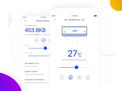 Smart home management app color controller design home intelligent interface router sketch smart