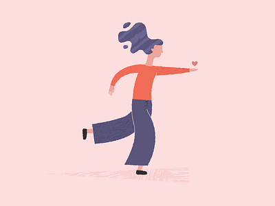 Chasing love character design girl heart illustration love texture vector woman
