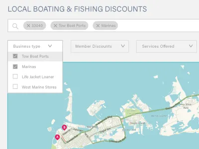 Search boating discount filter fishing search uxui design visual design