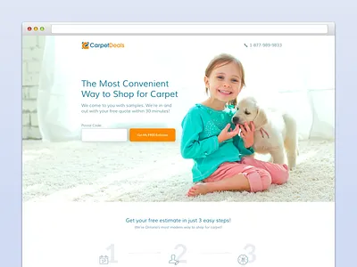 CarpetDeals.ca - Landing Page carpet home landing landing page minimal space ui ux web website website design