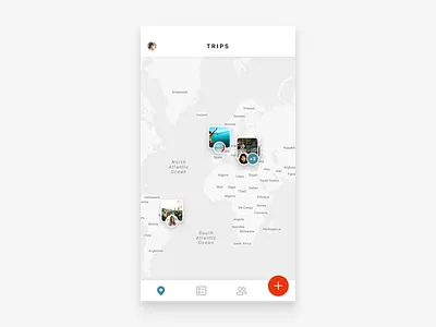 Trips Map View iphone map photo travel trip ui