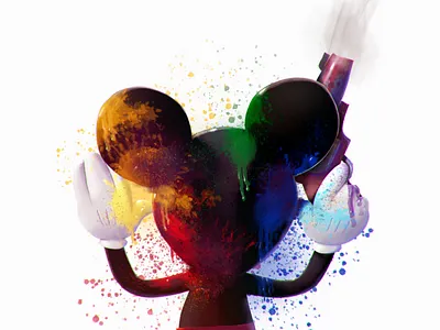 hands up! illustration mickeymouse paintball procreate wacom