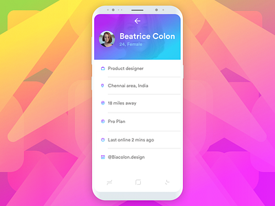 Minimal User Profile UI - 5 android app design flat gradient ios material profile typography ui user ux